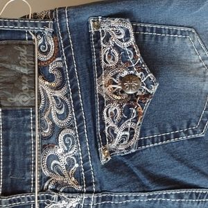 Soundgirl bootcut Jeans with embroidered sequin detail